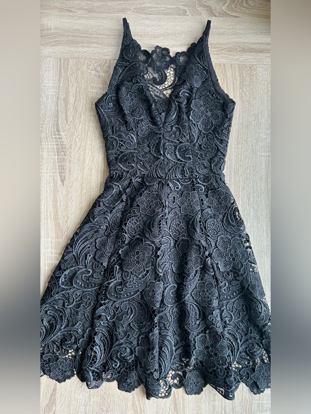 Dress The Population Black Lace Embroidered Mini Dress Anthropologie